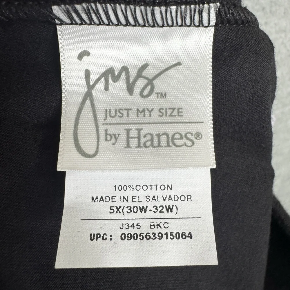 Just My Size Hanes Black Pull On Shorts Plus Size 5X Jersey Pocket‎ Knit Cotton